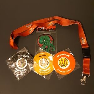 3xLootcrate Pins, 1xHorrorblock Patch+Extra| NEW